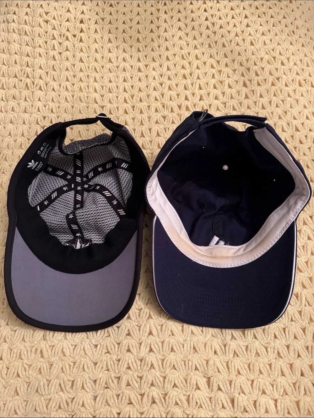 adidas Cap Set - Black / White / Grey Pattern hat and Navy hat